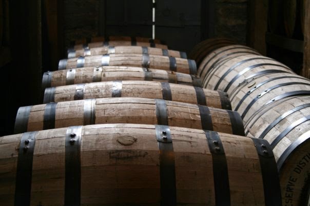 wooden barrels