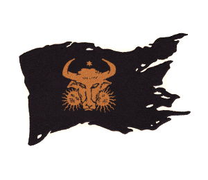 pirate flag with Taurus bull head symbol