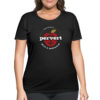 Model wearing Women's Curvy T-shirt with Eris Adderly PERVERT design