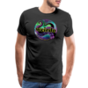 Model wearing Men's Premium T-shirt in black with Octavia Hyde WEIRDO design